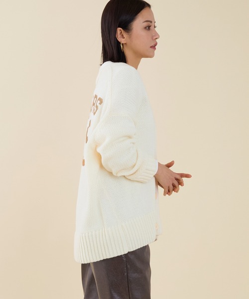 marmors（マルモア）の「【marmors】back numbering knit cardigan（ニット/セーター・レディース・グレイッシュベージュ/オフホワイト/チャコールグレー・36）」の8枚目の写真