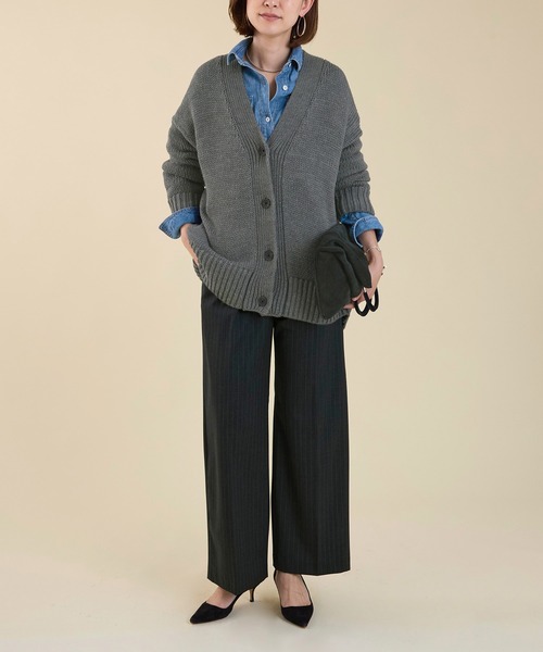 marmors（マルモア）の「【marmors】back numbering knit cardigan（ニット/セーター・レディース・グレイッシュベージュ/オフホワイト/チャコールグレー・36）」の10枚目の写真