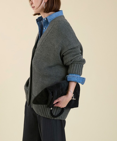 marmors（マルモア）の「【marmors】back numbering knit cardigan（ニット/セーター・レディース・グレイッシュベージュ/オフホワイト/チャコールグレー・36）」の12枚目の写真