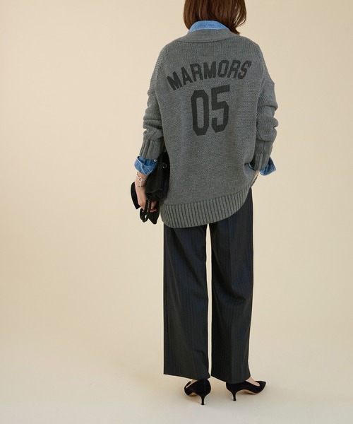 marmors（マルモア）の「【marmors】back numbering knit cardigan（ニット/セーター・レディース・グレイッシュベージュ/オフホワイト/チャコールグレー・36）」の13枚目の写真