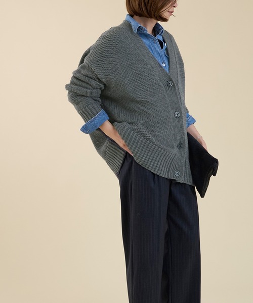 marmors（マルモア）の「【marmors】back numbering knit cardigan（ニット/セーター・レディース・グレイッシュベージュ/オフホワイト/チャコールグレー・36）」の14枚目の写真