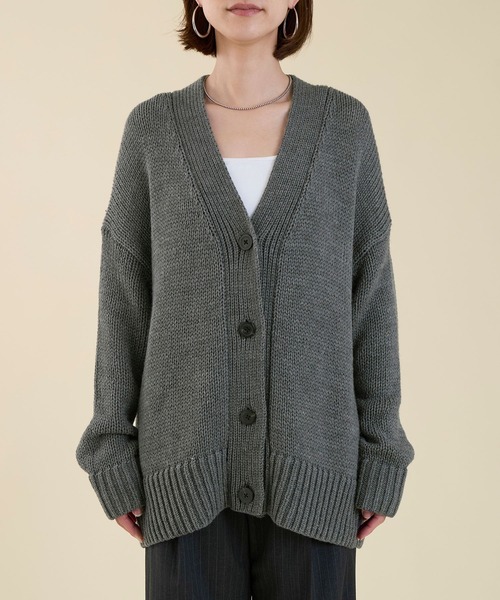 marmors（マルモア）の「【marmors】back numbering knit cardigan（ニット/セーター・レディース・グレイッシュベージュ/オフホワイト/チャコールグレー・36）」の15枚目の写真