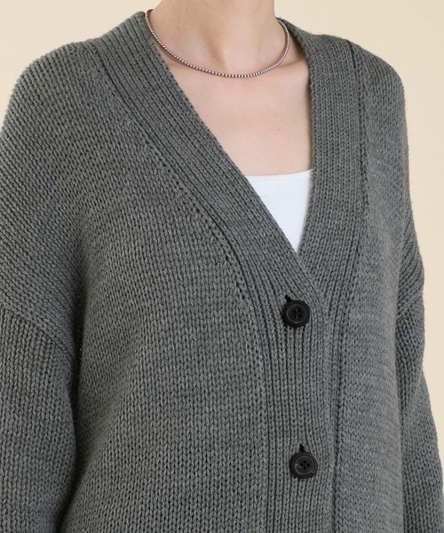 marmors（マルモア）の「【marmors】back numbering knit cardigan（ニット/セーター・レディース・グレイッシュベージュ/オフホワイト/チャコールグレー・36）」の18枚目の写真