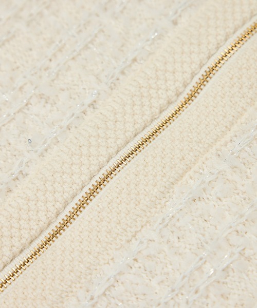 ROPE'（ロペ）の「ツイードZIPノーカラーカーディガン/イージーケア（カーディガン/ボレロ・レディース・キナリ/ブラウン・FREE）」の10枚目の写真