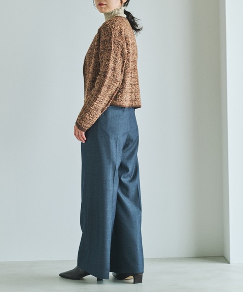 ROPE'（ロペ）の「ツイードZIPノーカラーカーディガン/イージーケア（カーディガン/ボレロ・レディース・キナリ/ブラウン・FREE）」の15枚目の写真