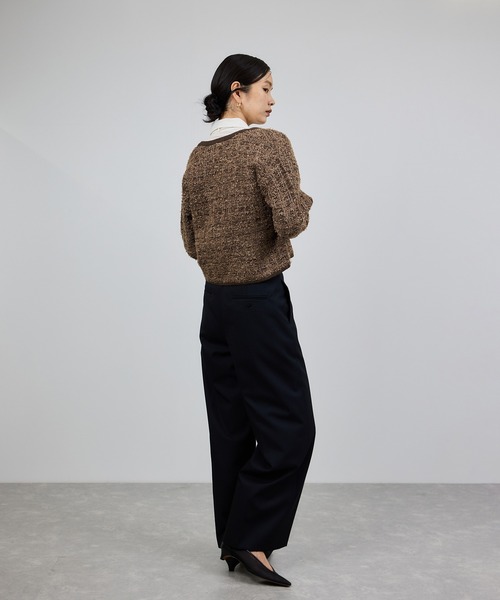 ROPE'（ロペ）の「ツイードZIPノーカラーカーディガン/イージーケア（カーディガン/ボレロ・レディース・キナリ/ブラウン・FREE）」の8枚目の写真