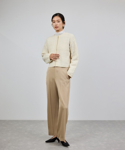 ロペ（ROPE’）/ツイードZIPノーカラーカーディガン/イージーケア セール】ツイードZIPノーカラーカーディガン/イージーケア