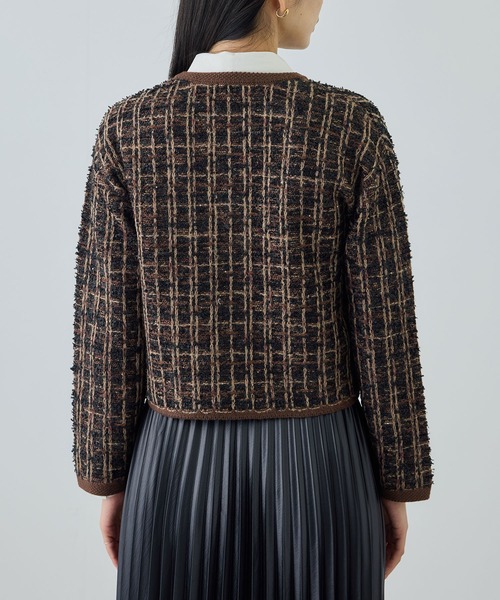 ROPE'（ロペ）の「ツイードZIPノーカラーカーディガン/イージーケア（カーディガン/ボレロ・レディース・キナリ/ブラウン・FREE）」の19枚目の写真