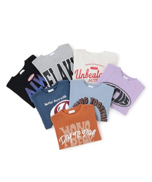 b・ROOM（ビールーム）の「【毛玉バイバイ裏毛】選べる7柄アソートグラフィックスウェット（スウェット・キッズ・ブルーグレー/ブルーグリーン/トップグレー/オートミール/ラベンダー/ブラック/レンガ・110cm/150cm/130cm/140cm/120cm/100cm）」の21枚目の写真