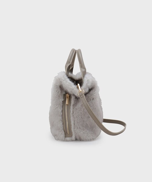 UNTITLED（アンタイトル）の「ミニフェイクファーショルダー（ハンドバッグ・レディース・ベージュ/グレー・99）」の4枚目の写真