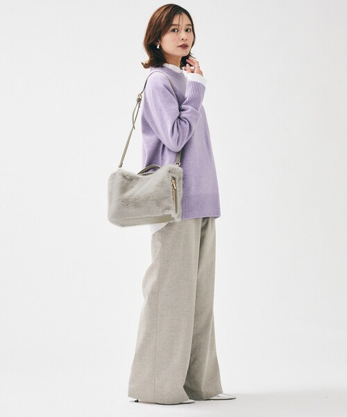 UNTITLED（アンタイトル）の「ミニフェイクファーショルダー（ハンドバッグ・レディース・ベージュ/グレー・99）」の16枚目の写真