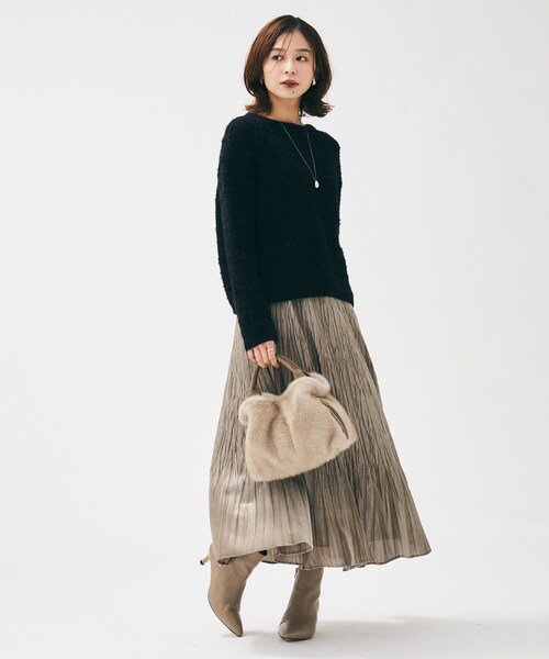 UNTITLED（アンタイトル）の「ミニフェイクファーショルダー（ハンドバッグ・レディース・ベージュ/グレー・99）」の18枚目の写真