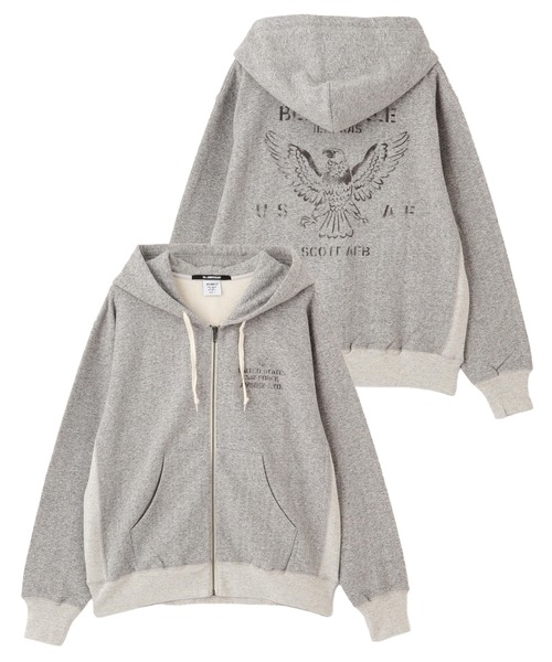 AVIREX(アヴィレックス)の「VINTAGE ZIP UP HOODIE / ヴィンテージ ジップアップ フーディ / AVIREX / アヴィレックス(パーカー・メンズ・グレー/ブルー/チャコールグレー・2XL/XL/M/L)」の1枚目の写真