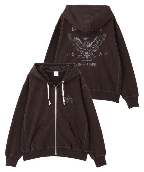 AVIREX(アヴィレックス)の「VINTAGE ZIP UP HOODIE / ヴィンテージ ジップアップ フーディ / AVIREX / アヴィレックス(パーカー・メンズ・グレー/ブルー/チャコールグレー・2XL/XL/M/L)」の2枚目の写真