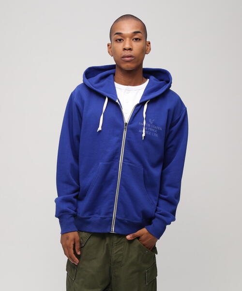 AVIREX(アヴィレックス)の「VINTAGE ZIP UP HOODIE / ヴィンテージ ジップアップ フーディ / AVIREX / アヴィレックス(パーカー・メンズ・グレー/ブルー/チャコールグレー・2XL/XL/M/L)」の4枚目の写真