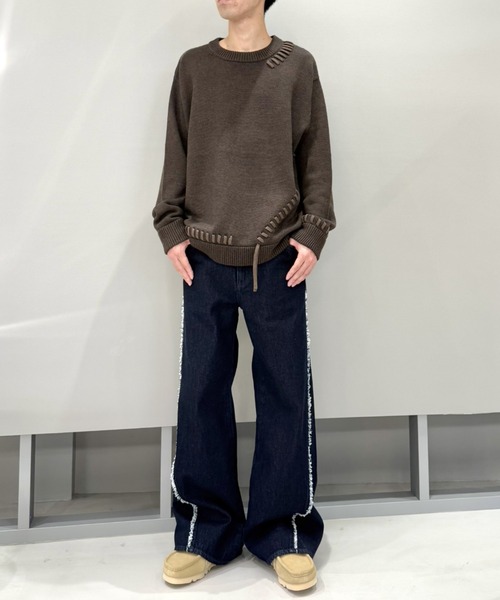 LOVELESS（ラブレス）の「【UNISEX】ポイントスレッドプルオーバー（ニット/セーター・メンズ・グレー系その他/オフホワイト/ブラック/ブラウン系その他5・M/L）」の5枚目の写真