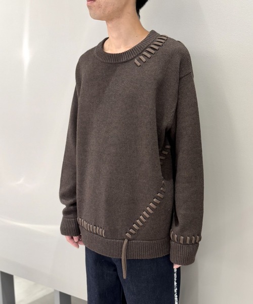 LOVELESS（ラブレス）の「【UNISEX】ポイントスレッドプルオーバー（ニット/セーター・メンズ・グレー系その他/オフホワイト/ブラック/ブラウン系その他5・M/L）」の6枚目の写真