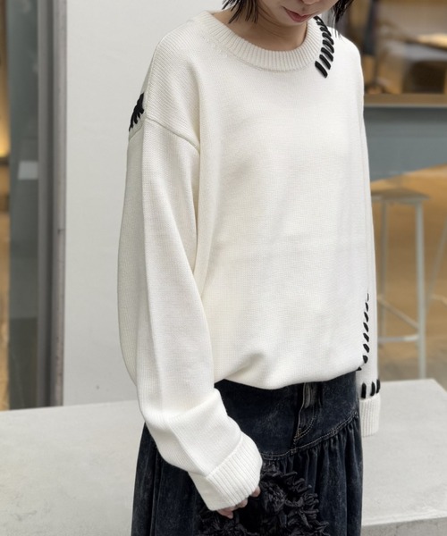 LOVELESS（ラブレス）の「【UNISEX】ポイントスレッドプルオーバー（ニット/セーター・メンズ・グレー系その他/オフホワイト/ブラック/ブラウン系その他5・M/L）」の9枚目の写真