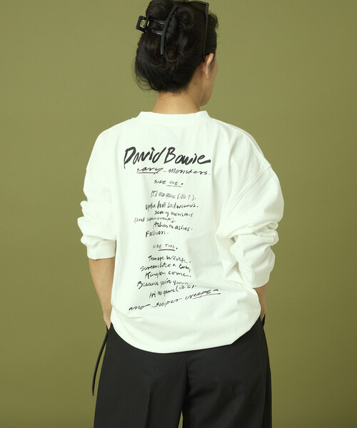 Freada(フリーダ)の「Freada/フリーダ ”David Bowie/デヴィッド・ボウイ” プリント ロンT(Tシャツ/カットソー・レディース・ブラック/ホワイト・ONE SIZE)」の6枚目の写真