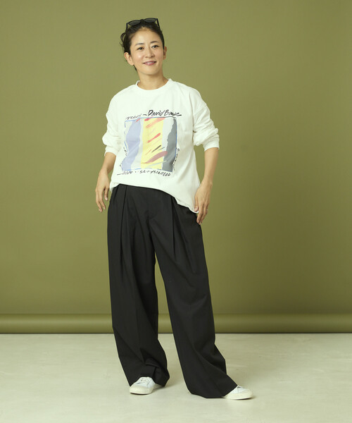 Freada(フリーダ)の「Freada/フリーダ ”David Bowie/デヴィッド・ボウイ” プリント ロンT(Tシャツ/カットソー・レディース・ブラック/ホワイト・ONE SIZE)」の10枚目の写真