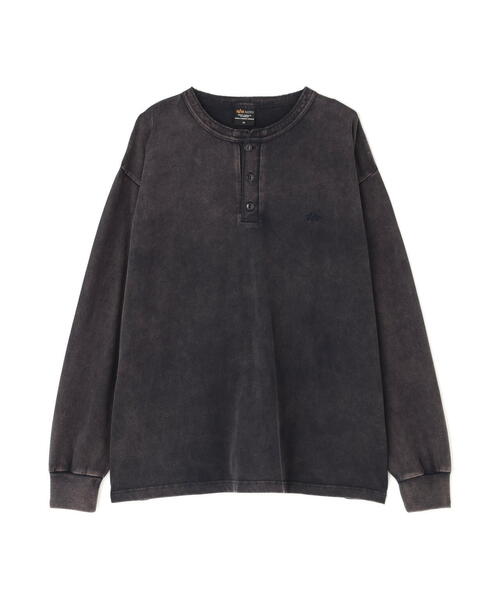Alpha Industries（アルファインダストリーズ）の「Alpha Industries/アルファインダストリーズ/SNOW WASH LS HENLEY NECK T-SHIRT/スノー ウォッシュ ヘンリー ネックTシャツ（Tシャツ/カットソー・メンズ・ネイビー/チャコール/ブラック/ホワイト系2/オリーブ系・L/2XL/M/S/XL）」の16枚目の写真
