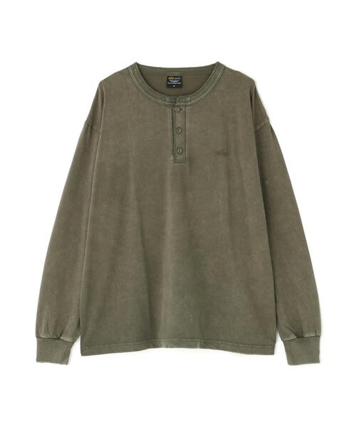 Alpha Industries（アルファインダストリーズ）の「Alpha Industries/アルファインダストリーズ/SNOW WASH LS HENLEY NECK T-SHIRT/スノー ウォッシュ ヘンリー ネックTシャツ（Tシャツ/カットソー・メンズ・ネイビー/チャコール/ブラック/ホワイト系2/オリーブ系・L/2XL/M/S/XL）」の18枚目の写真