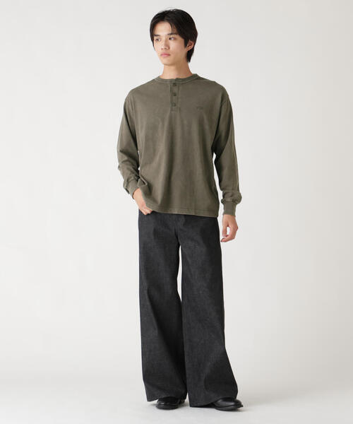 Alpha Industries（アルファインダストリーズ）の「Alpha Industries/アルファインダストリーズ/SNOW WASH LS HENLEY NECK T-SHIRT/スノー ウォッシュ ヘンリー ネックTシャツ（Tシャツ/カットソー・メンズ・ネイビー/チャコール/ブラック/ホワイト系2/オリーブ系・L/2XL/M/S/XL）」の20枚目の写真