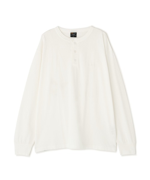 Alpha Industries（アルファインダストリーズ）の「Alpha Industries/アルファインダストリーズ/SNOW WASH LS HENLEY NECK T-SHIRT/スノー ウォッシュ ヘンリー ネックTシャツ（Tシャツ/カットソー・メンズ・ネイビー/チャコール/ブラック/ホワイト系2/オリーブ系・L/2XL/M/S/XL）」の2枚目の写真