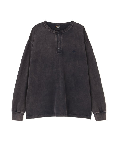 Alpha Industries（アルファインダストリーズ）の「Alpha Industries/アルファインダストリーズ/SNOW WASH LS HENLEY NECK T-SHIRT/スノー ウォッシュ ヘンリー ネックTシャツ（Tシャツ/カットソー・メンズ・ネイビー/チャコール/ブラック/ホワイト系2/オリーブ系・L/2XL/M/S/XL）」の5枚目の写真