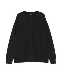 【日本限定】Alpha Industries/アルファインダストリーズ/SNOW WASH LS HENLEY NECK T-SHIRT/スノー ウォッシュ ヘンリー ネックTシャツ