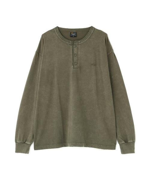 Alpha Industries（アルファインダストリーズ）の「Alpha Industries/アルファインダストリーズ/SNOW WASH LS HENLEY NECK T-SHIRT/スノー ウォッシュ ヘンリー ネックTシャツ（Tシャツ/カットソー・メンズ・ネイビー/チャコール/ブラック/ホワイト系2/オリーブ系・L/2XL/M/S/XL）」の17枚目の写真