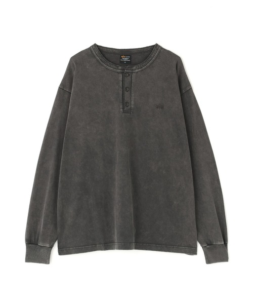 Alpha Industries（アルファインダストリーズ）の「Alpha Industries/アルファインダストリーズ/SNOW WASH LS HENLEY NECK T-SHIRT/スノー ウォッシュ ヘンリー ネックTシャツ（Tシャツ/カットソー・メンズ・ネイビー/チャコール/ブラック/ホワイト系2/オリーブ系・L/2XL/M/S/XL）」の16枚目の写真