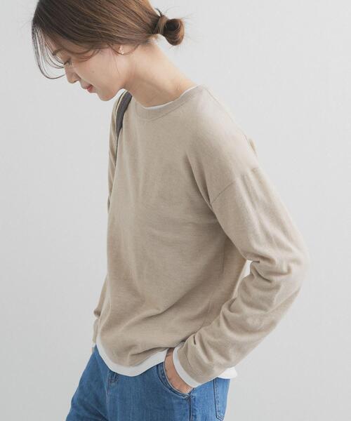 新品♡レイヤードベージュニット★送料込 セール】レイヤードSETプルオーバー（ニット/セーター）｜URBAN