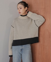 La-gemme | リバーシブルデザイン 配色ニットトップス(ニット/セーター)