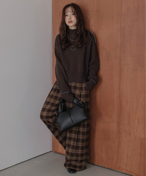 La-gemme（ラジェム）の「リバーシブルデザイン 配色ニットトップス（ニット/セーター・レディース・イエロー×グレー/ネイビー系/ブルー系/ベージュ×ブラック・フリー）」の17枚目の写真