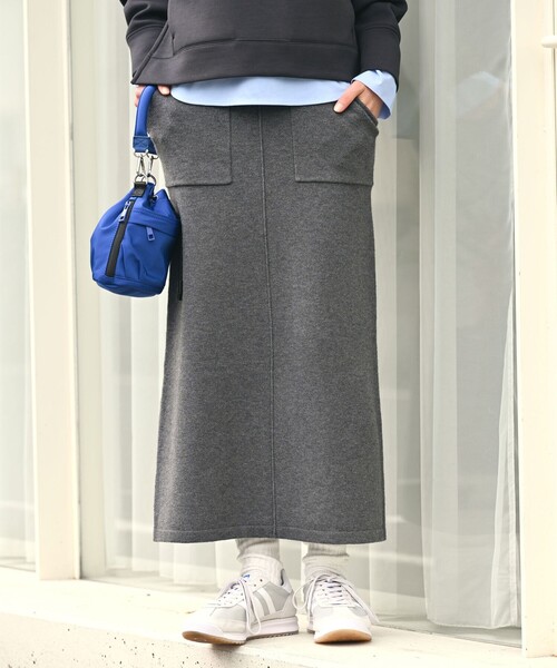 green label relaxing（グリーンレーベルリラクシング）の「【WEB限定】＜at ease＞ニット タイト スカート ウォッシャブル（スカート・レディース・オフホワイト/ブラウン/ダークグレー/ブラック・FREE）」の17枚目の写真