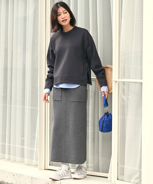 green label relaxing（グリーンレーベルリラクシング）の「【WEB限定】＜at ease＞ニット タイト スカート ウォッシャブル（スカート・レディース・オフホワイト/ブラウン/ダークグレー/ブラック・FREE）」の20枚目の写真