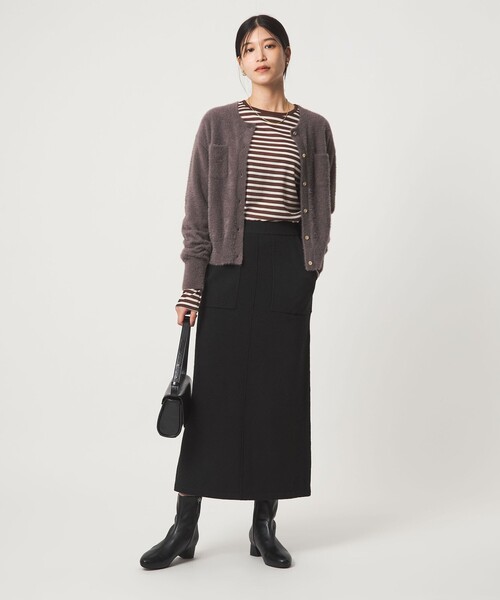 green label relaxing（グリーンレーベルリラクシング）の「【WEB限定】＜at ease＞ニット タイト スカート ウォッシャブル（スカート・レディース・オフホワイト/ブラウン/ダークグレー/ブラック・FREE）」の16枚目の写真