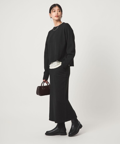 green label relaxing（グリーンレーベルリラクシング）の「【WEB限定】＜at ease＞ニット タイト スカート ウォッシャブル（スカート・レディース・オフホワイト/ブラウン/ダークグレー/ブラック・FREE）」の18枚目の写真