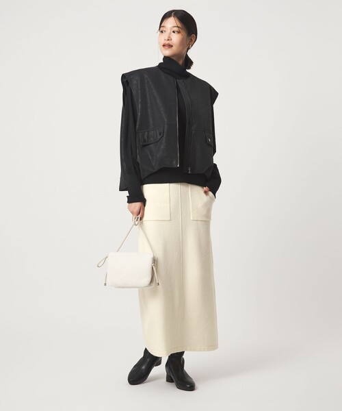 green label relaxing（グリーンレーベルリラクシング）の「【WEB限定】＜at ease＞ニット タイト スカート ウォッシャブル（スカート・レディース・オフホワイト/ブラウン/ダークグレー/ブラック・FREE）」の20枚目の写真