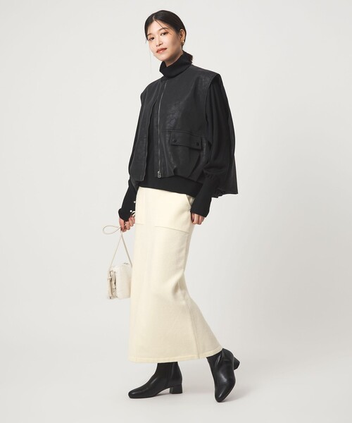 green label relaxing（グリーンレーベルリラクシング）の「【WEB限定】＜at ease＞ニット タイト スカート ウォッシャブル（スカート・レディース・オフホワイト/ブラウン/ダークグレー/ブラック・FREE）」の21枚目の写真