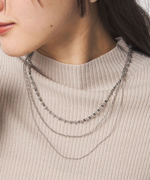 3WAY デザインチェーン 3連 ネックレス（ネックレス）｜green label