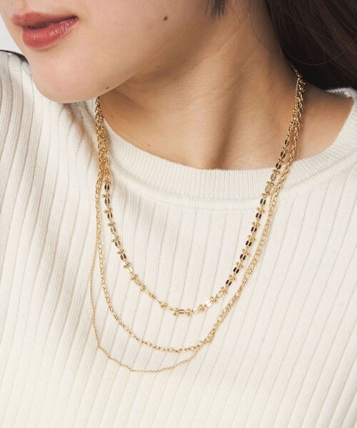 3WAY デザインチェーン 3連 ネックレス（ネックレス）｜green label