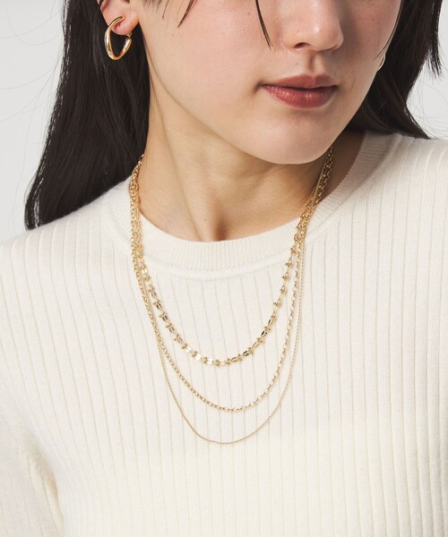 3WAY デザインチェーン 3連 ネックレス（ネックレス）｜green label