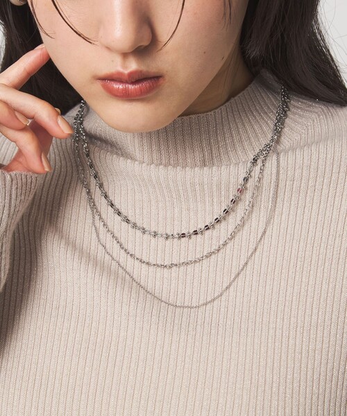 3WAY デザインチェーン 3連 ネックレス（ネックレス）｜green label
