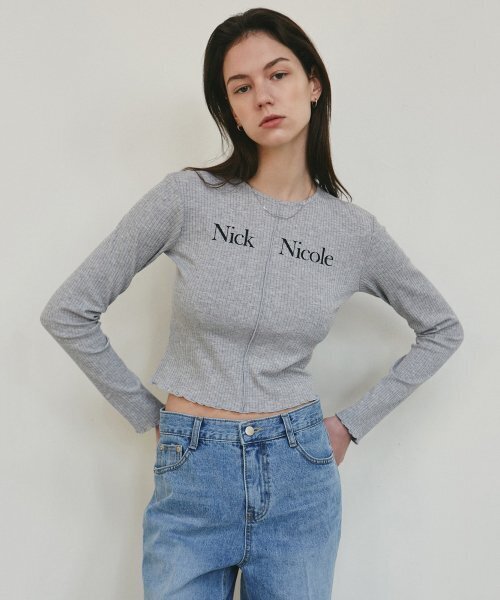 NICK&NICOLE(ニックアンドニコール)の「NICOLE SIGNATURE SLIM KNIT_GRAY(ニット/セーター・レディース・その他・FREE)」の3枚目の写真