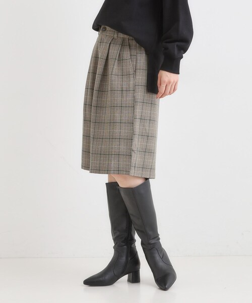 Cutie Blonde（キューティーブロンド）の「【セットアップ可】チェック柄タックハーフパンツ（その他パンツ・レディース・ダークブラウン系1/ベージュ系1・04/03/02/01）」の8枚目の写真