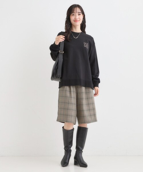 Cutie Blonde（キューティーブロンド）の「【セットアップ可】チェック柄タックハーフパンツ（その他パンツ・レディース・ダークブラウン系1/ベージュ系1・04/03/02/01）」の9枚目の写真