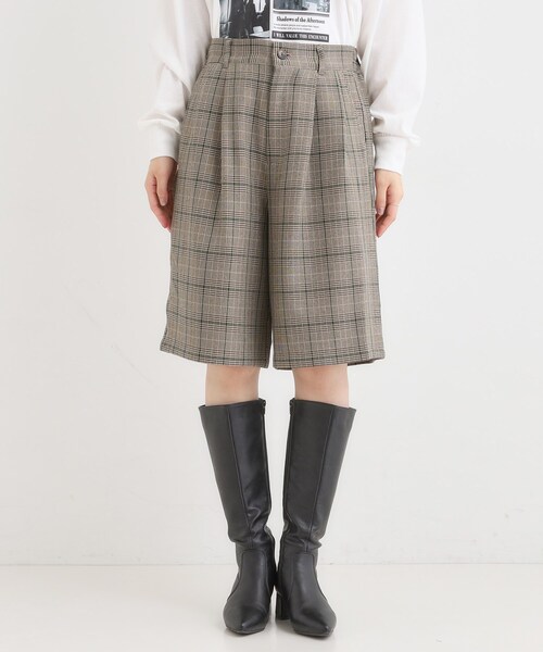 Cutie Blonde（キューティーブロンド）の「【セットアップ可】チェック柄タックハーフパンツ（その他パンツ・レディース・ダークブラウン系1/ベージュ系1・04/03/02/01）」の11枚目の写真