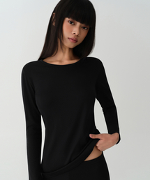 MUSINSA STANDARD WOMAN（ムシンサスタンダードウーマン）の「[ヒットスタンダード] マックスプラス ウィメンズ クルーネックTシャツ_インナーウェア [ブラック]（インナーウェア/肌着）」